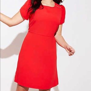 LOFT Plus sz 20 NWT Red Button Shoulder Dress